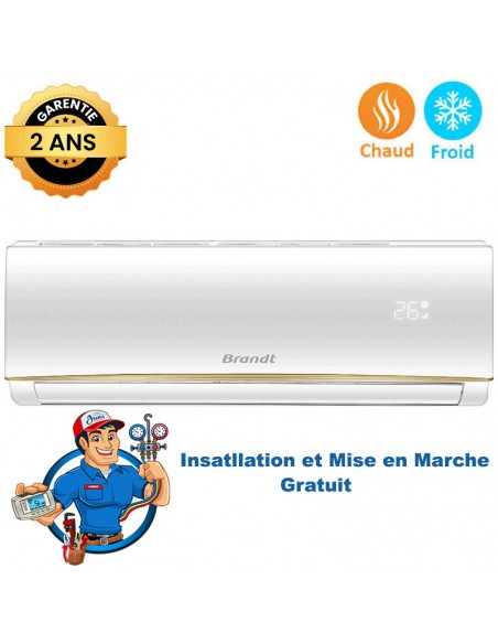 Brandt Climatiseur 18000 BTU Chaud & Froid Blanc 1