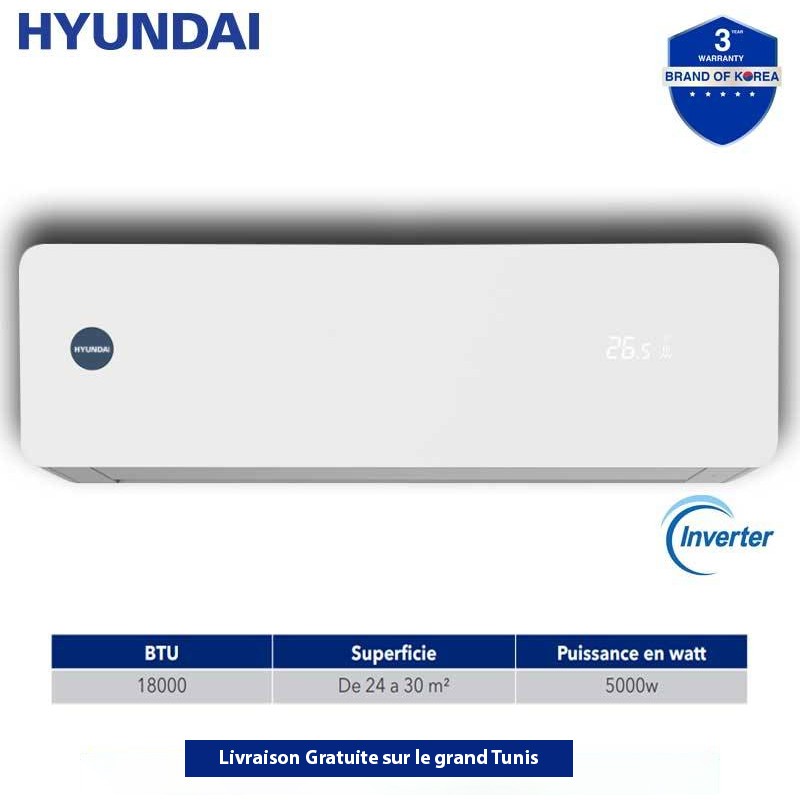 HYUNDAI Climatiseur 18000 BTU Chaud Froid Inverter