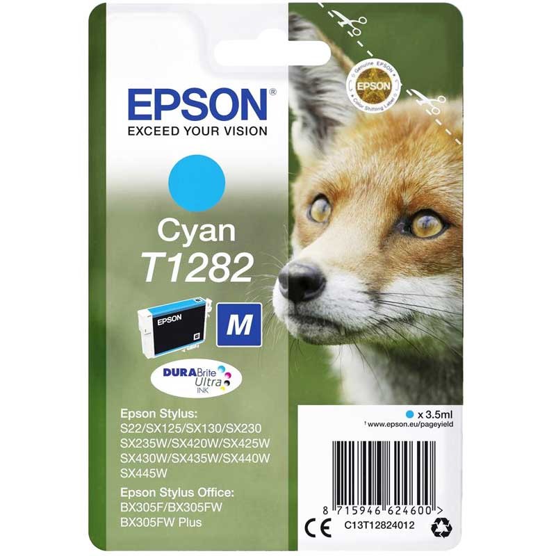 EPSON Cartouche Jet D'encre Epson T1282 Cyan (C13T12824012)