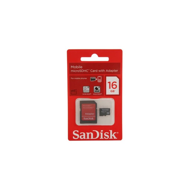 SANDISK Micro SD 16Go avec Adaptateur SDSDQM016GB35A au meilleur prix en  Tunisie sur