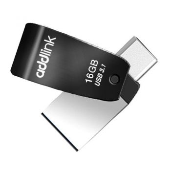 ADDLINK CLé USB T65 OTG 2EN1 USB 3.1 + TYPE C 16 GO - NOIR