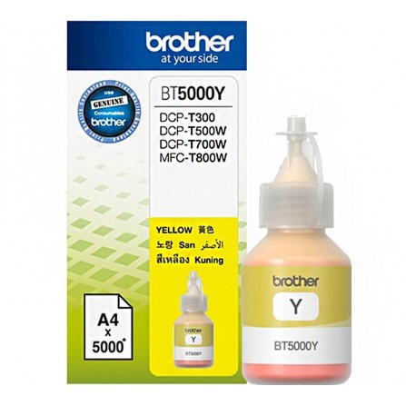 Bouteille D'encre Originale Brother BT5000Y pour Brother DCP-T300 - Jaune (5000 Pages)