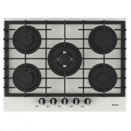 FOCUS F406W, PLAQUE DE CUISSON à GAZ DE 70 CM 5 FEUX à GRILLES EN FONTES 