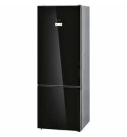 Réfrigérateur Combiné No-Frost porte en verre noir avec afficheur Bosch KGN56LB30U