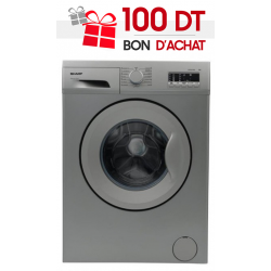 Machine à laver Frontale Sharp ES-FE610CEX-S / 6 Kg / Silver + 100DT BON D'ACHAT