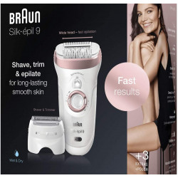 BRAUN ÉPILATEUR SILK-éPIL 9-720 AVEC TECHNOLOGIE WET & DRY ET