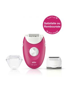 Épilateur BRAUN SE3-410 silk-3 - blanc & rose